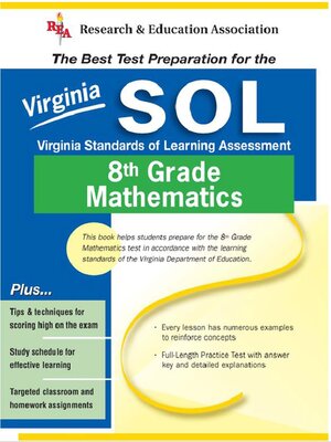 cover image of Virginia SOL Grade 8 Math